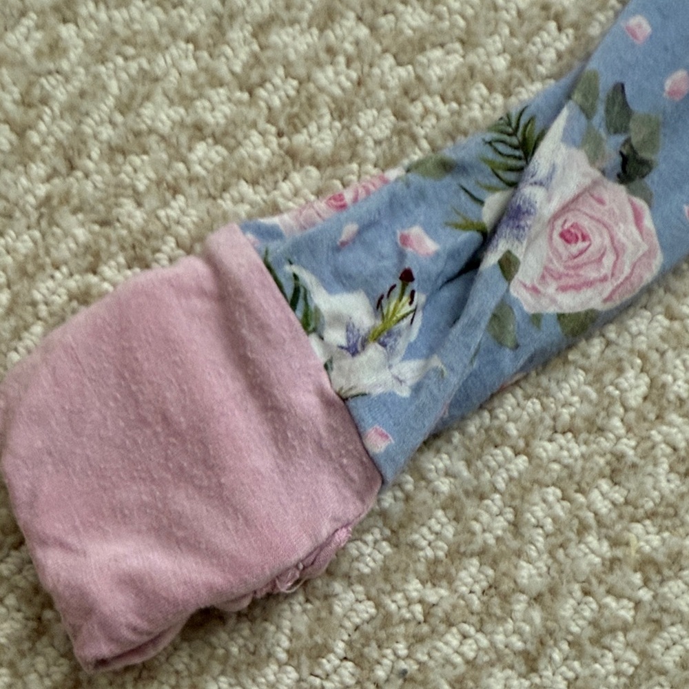Floral Footie with Ruffles - Picture 6 of 7